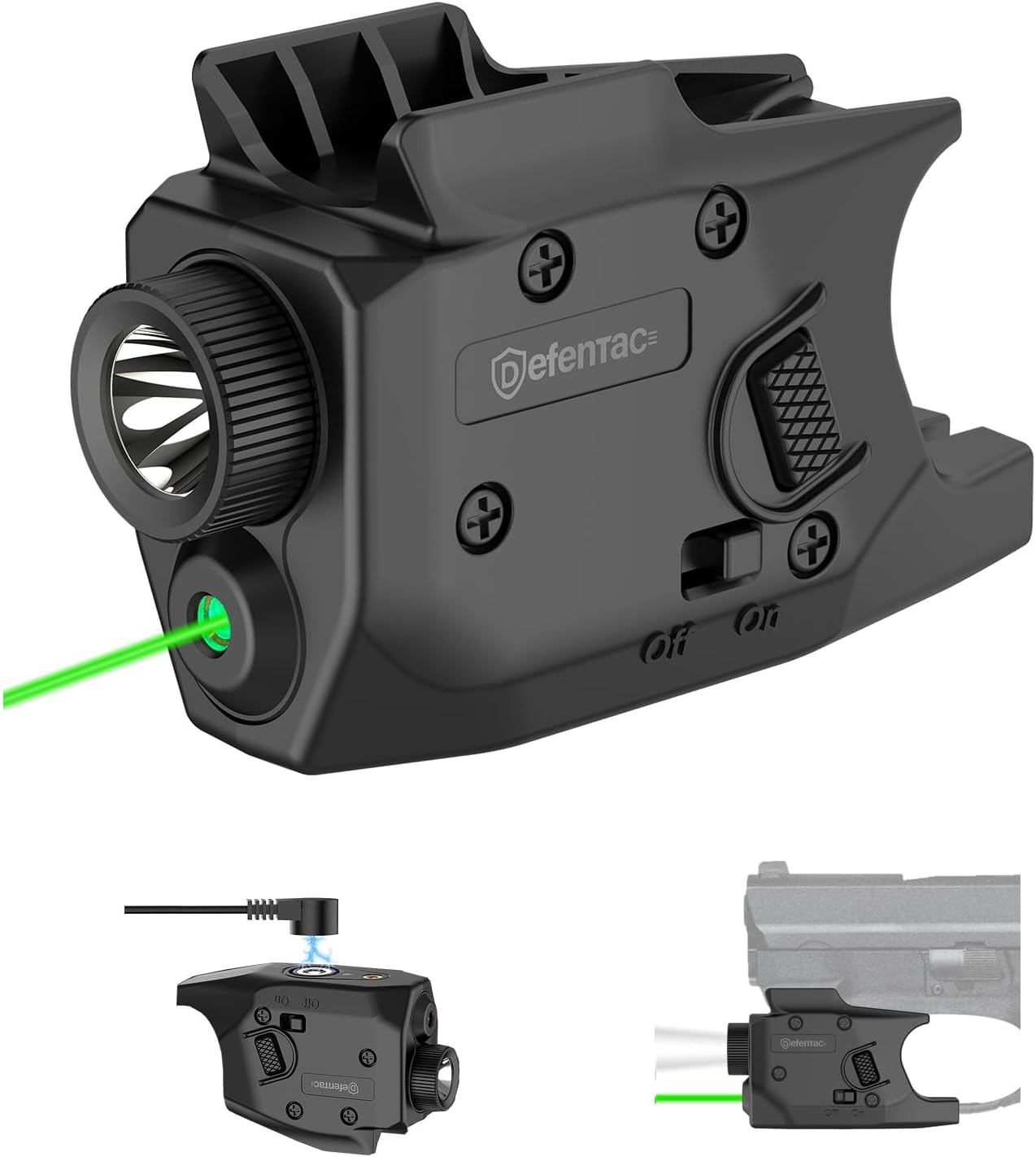 DEFENTAC 350 Lumens Pistol Light Green Laser Combo