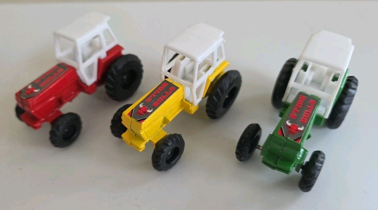 Lot of 3 ERTL Vintage Die Cast 1/64 Tractor with Chicago Bulls