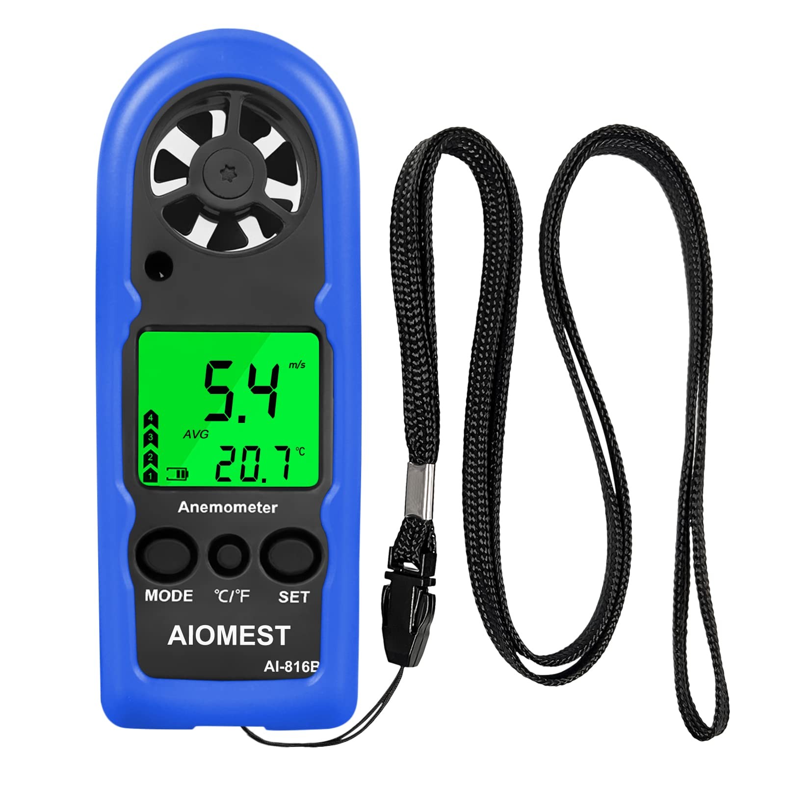 Digital Anemometer, Mini Wind Speed Meter Air Flow Gauge Measuring Wind Veloc...