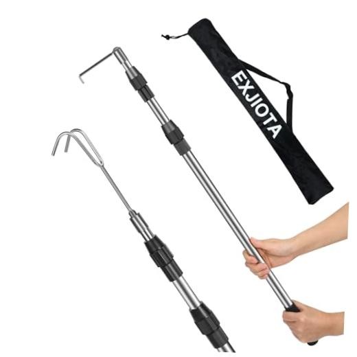 Truck Cargo Grabber, 6FT Truck Cargo Retriever Telescoping Pole with Two