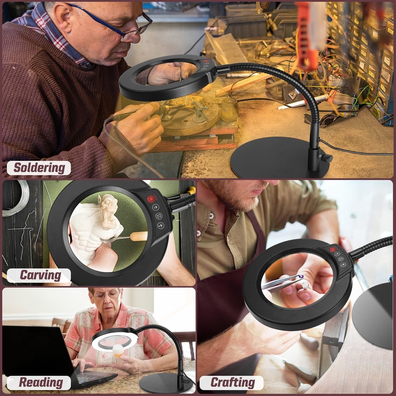 High-Definition 10X Magnifying Lamp: Space-Saving Design with Versatile Lighting