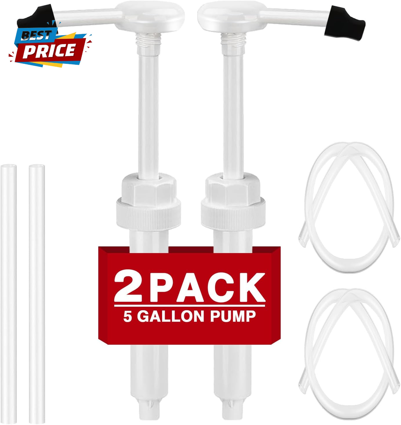 2 Pack 5 Gallon Pump Dispenser 38-400 1 Oz Dispenser Pump for Large Gallon Bucke