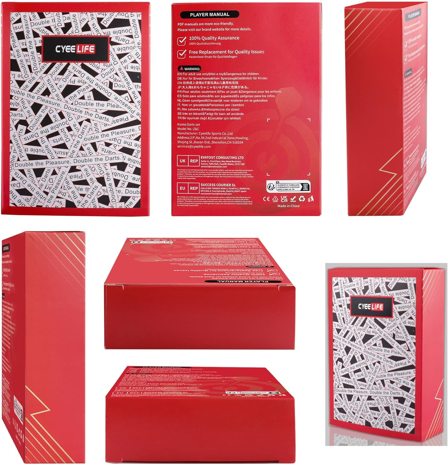 Cyeelife Plastic Tip Darts,12Pcs Soft Darts Set with 100 Plastic Tips for Electr