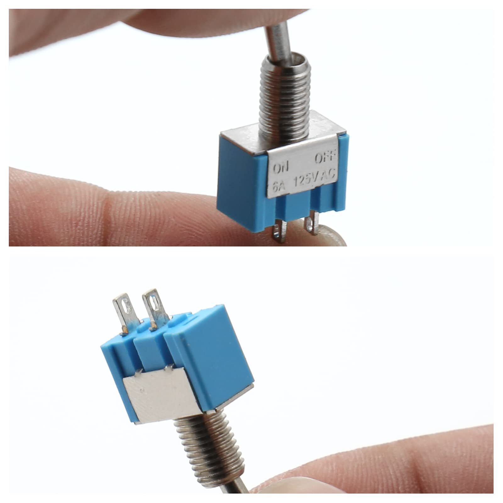 10PCS Mini Toggle Switch SPST 2 Pin 2 Position ON/Off Small Toggle Switch Min...