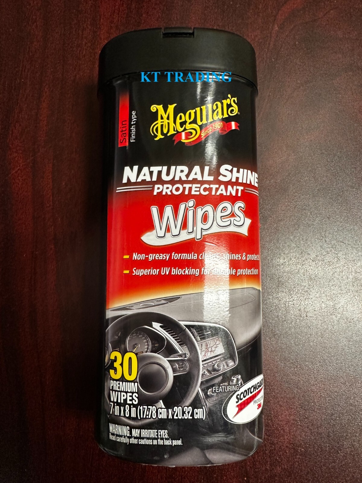 Meguiar's NATURAL SHINE Interior Protectant Satin Finish BIGGER THICKER 30 Wipes