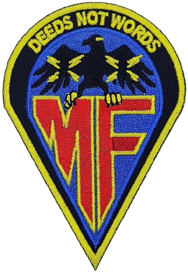 Megaforce Deeds Not Words Embroidered Patch ||2PC Iron on or Sew on 4"x3"
