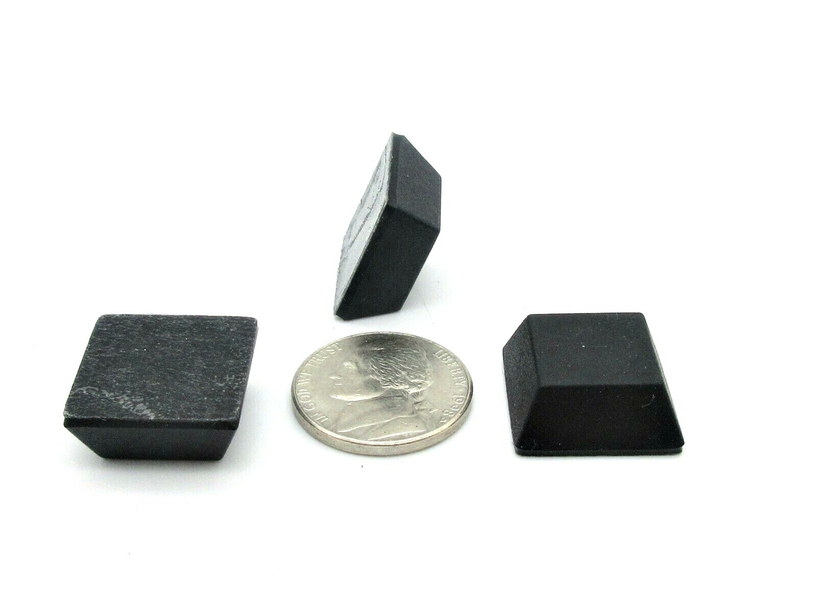 Square Rubber Feet for Electronics 3/4" X 5/16" H 3M Adhesive Back 12 pack