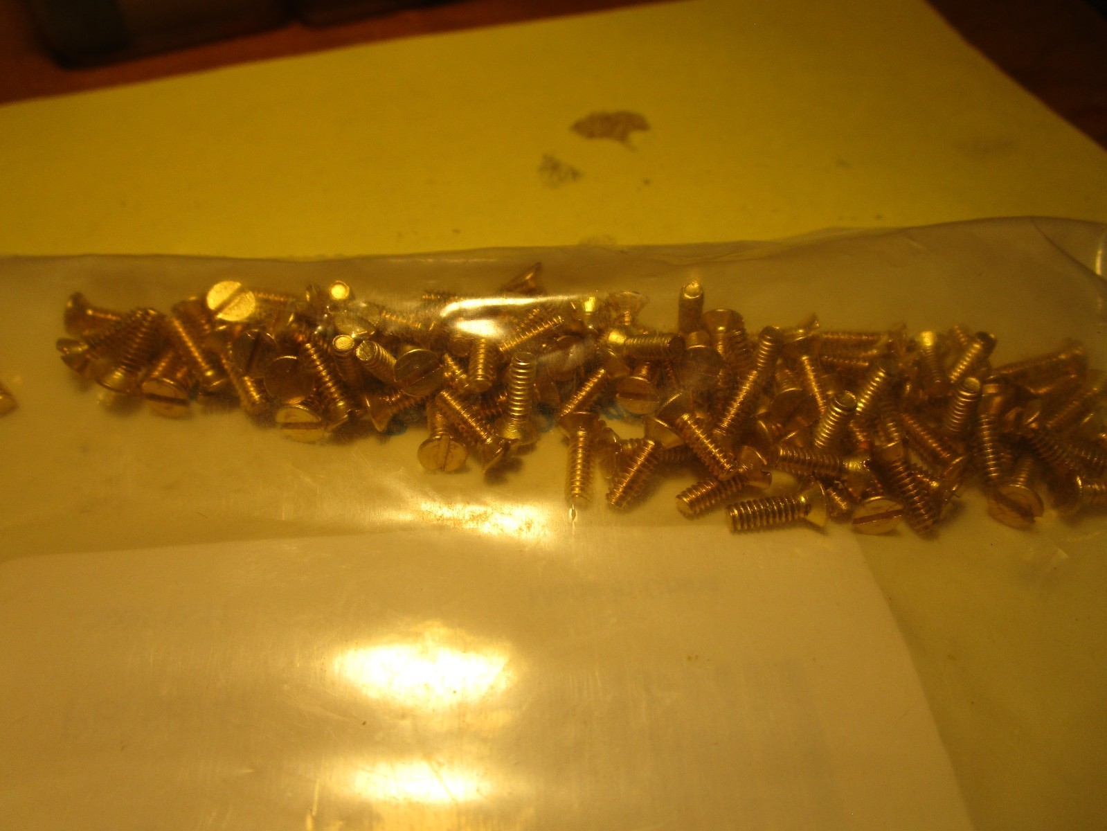 #4-40 x 3/8" Slotted Drive Flat Head Brass Machine Screw QTY 100