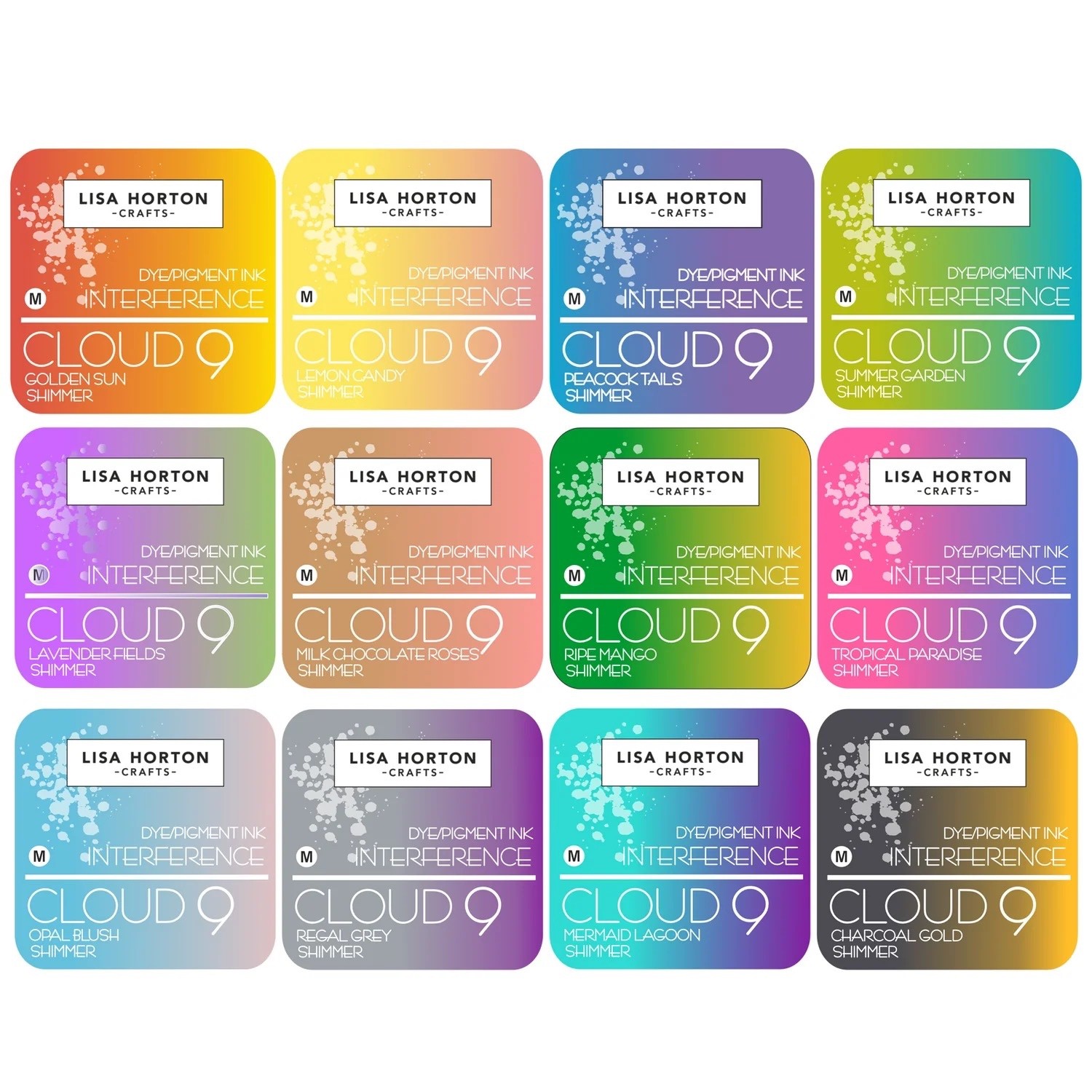 Lisa Horton CLOUD 9 INTERFERENCE INK Release 2, 12 Pads, New
