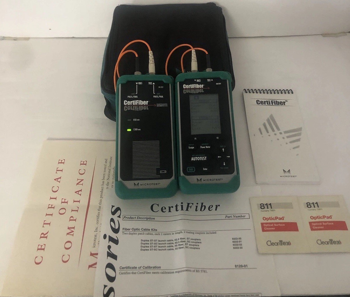 Microtest CertiFiber Optic Advanced certification multimode Fiber Network Excell