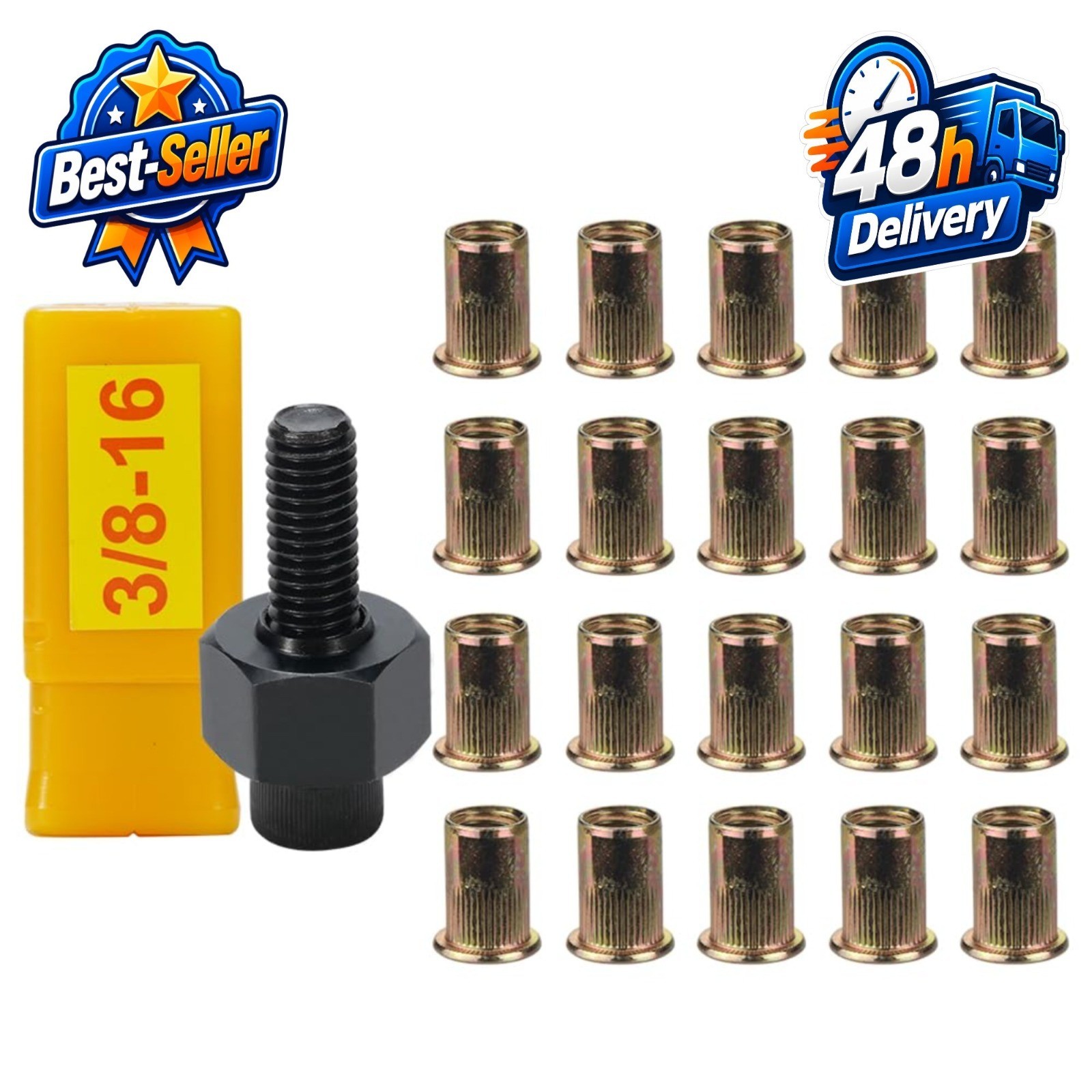 20pcs Hand Rivet Nut Tool Set with 3/8-16 Rivet Nuts