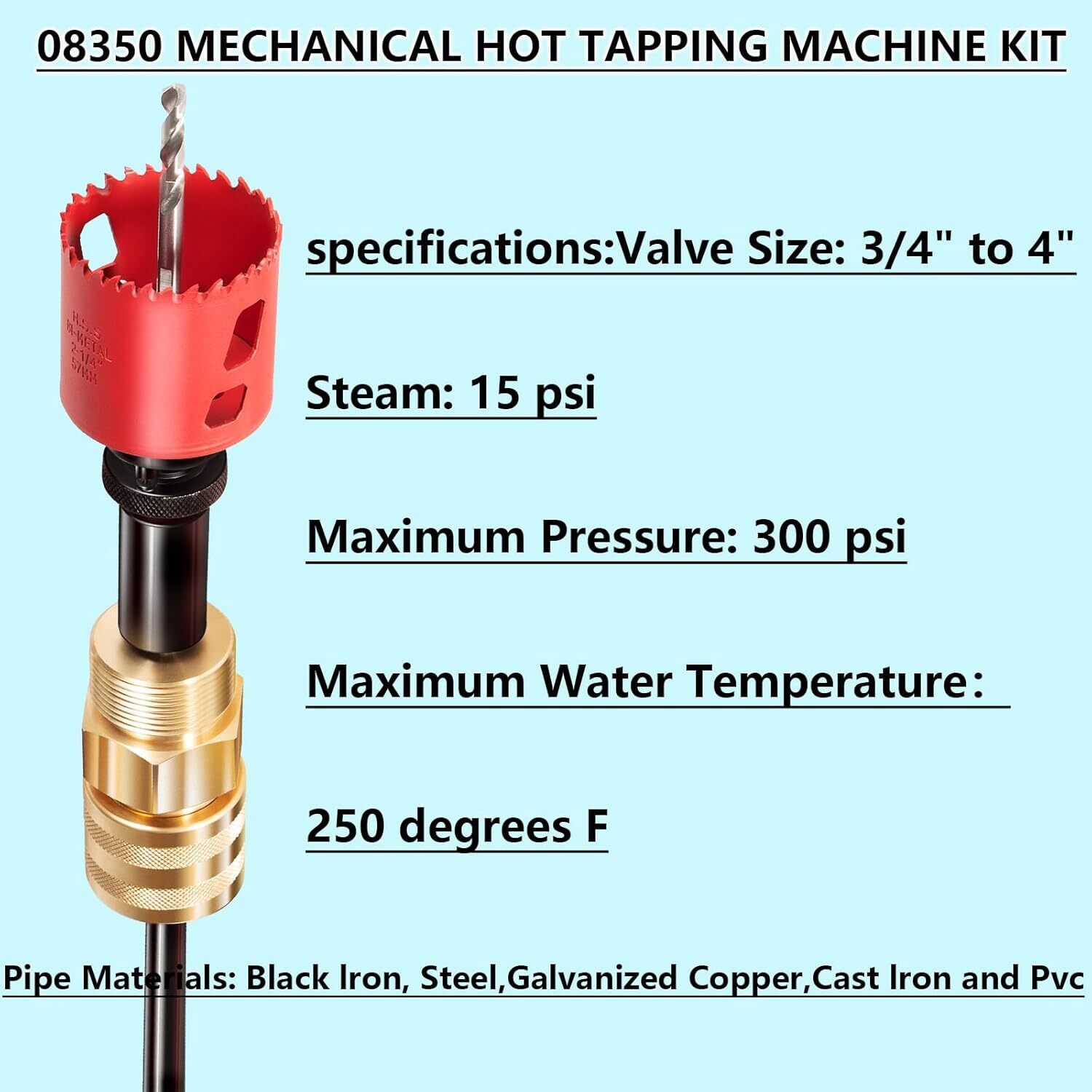 Tool 08350 DM3MECH Mechanical Hot Tapping Machine Complete Kit for NPT