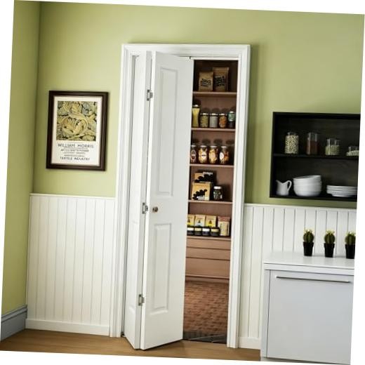White Primed Hollow Bifold Closet Door, 30"x80" - 2 Panels, Hollow