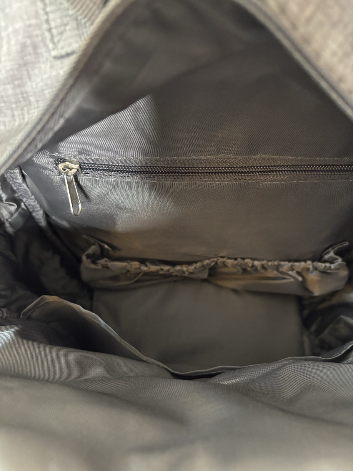 Eddie Bauer Gray Zip Backpack Multiple Compartments Unisex Adults Pre-Owned