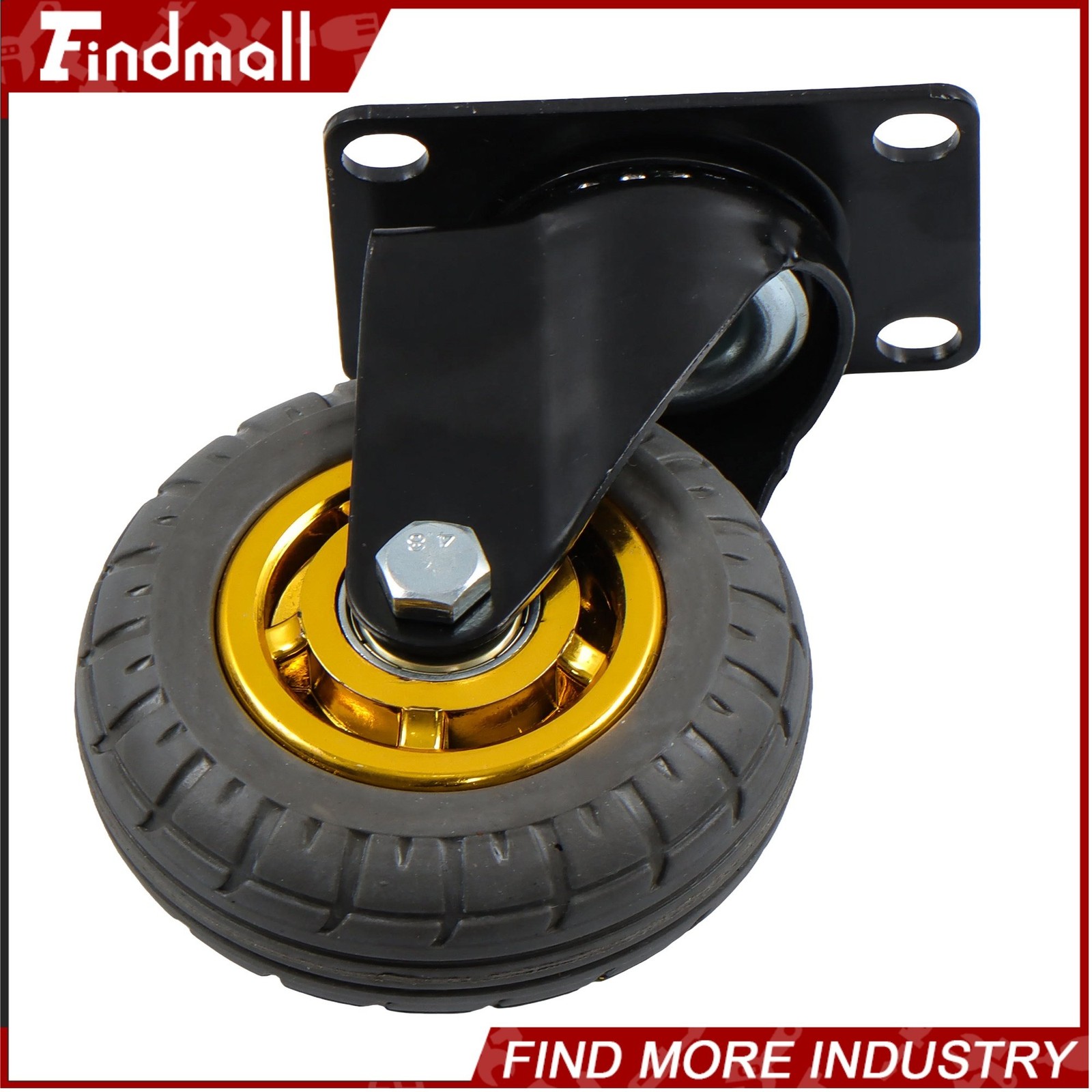 Findmall 4 Pack Universal Casters Rubber Non-Marking 4" Swivel Casters Wheels