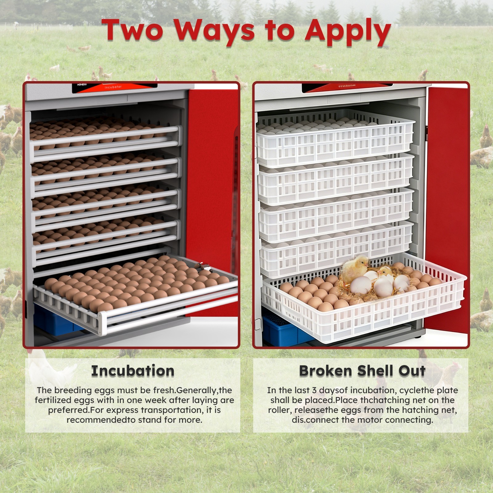 400-Egg Commercial Cabinet Incubator w/ Automatic Temperature Humidity Control