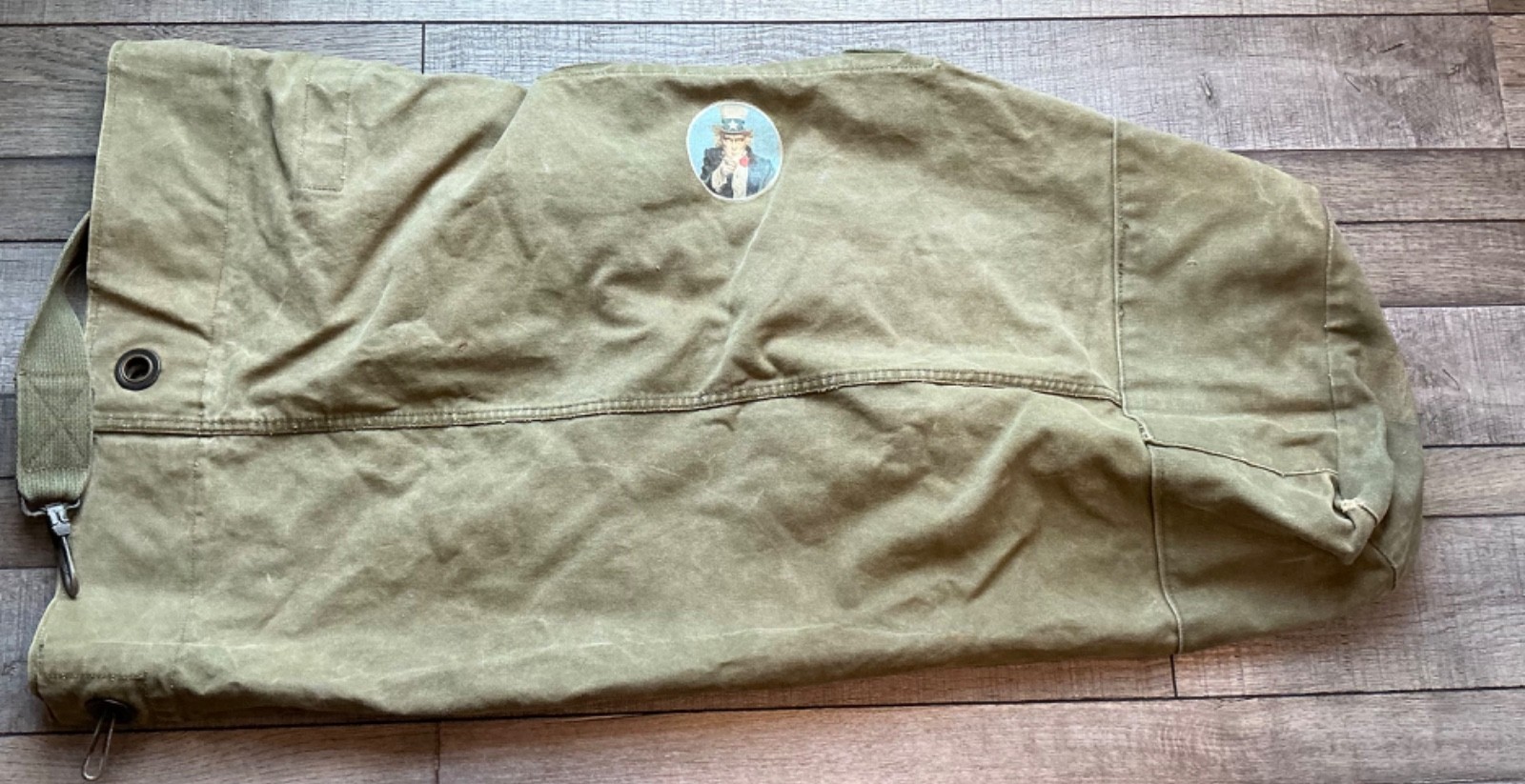 US Marine Military Army Green Heavy Canvas Named Duffle Bag
