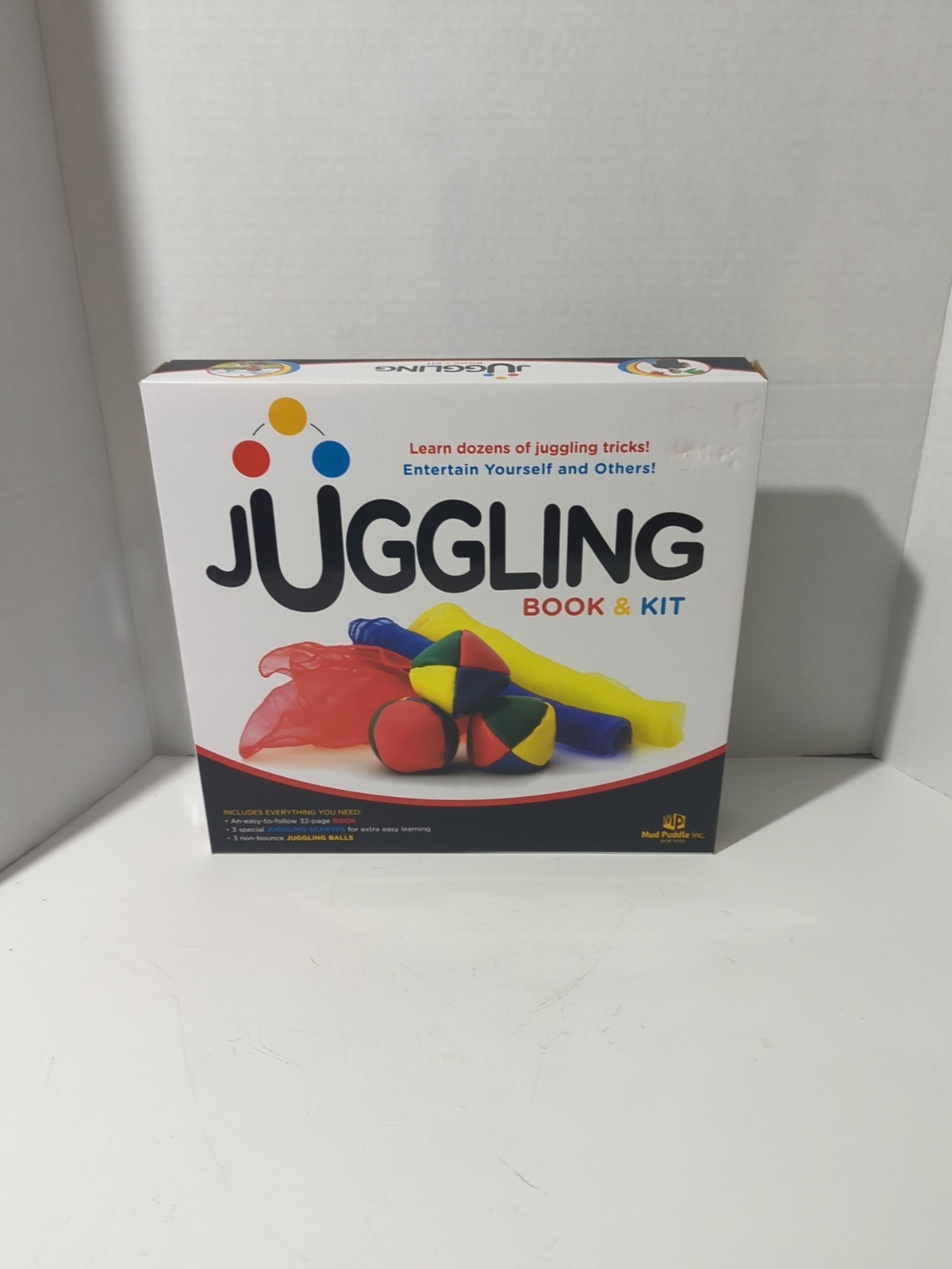 MUD PUDDLE INC JUGGLING BOOK & KIT NEW SEALED SCARVES & BALLS