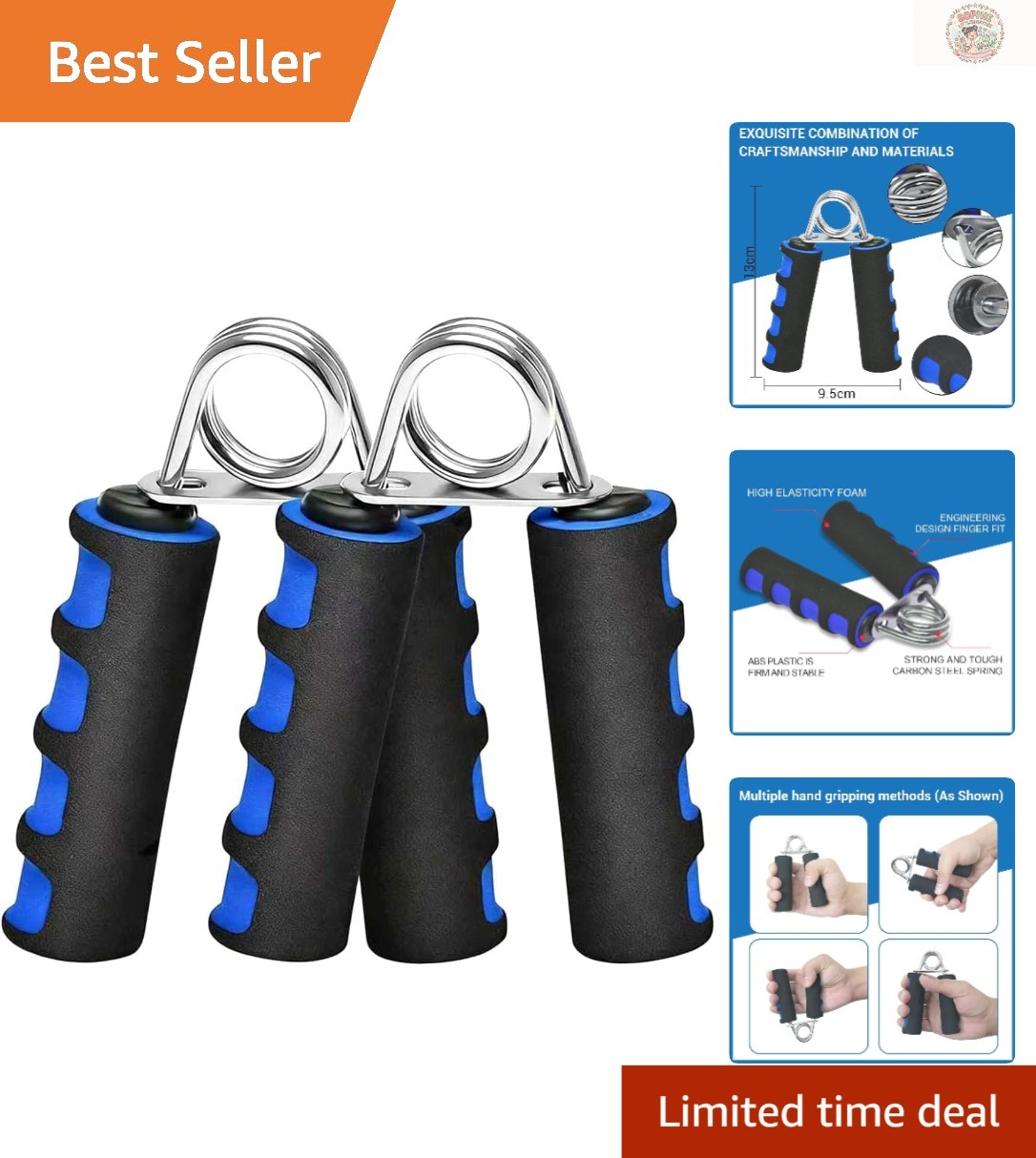 2 Pack Foam Hand Grip Strengtheners - Enhance Wrist and Forearm Strength Quickly