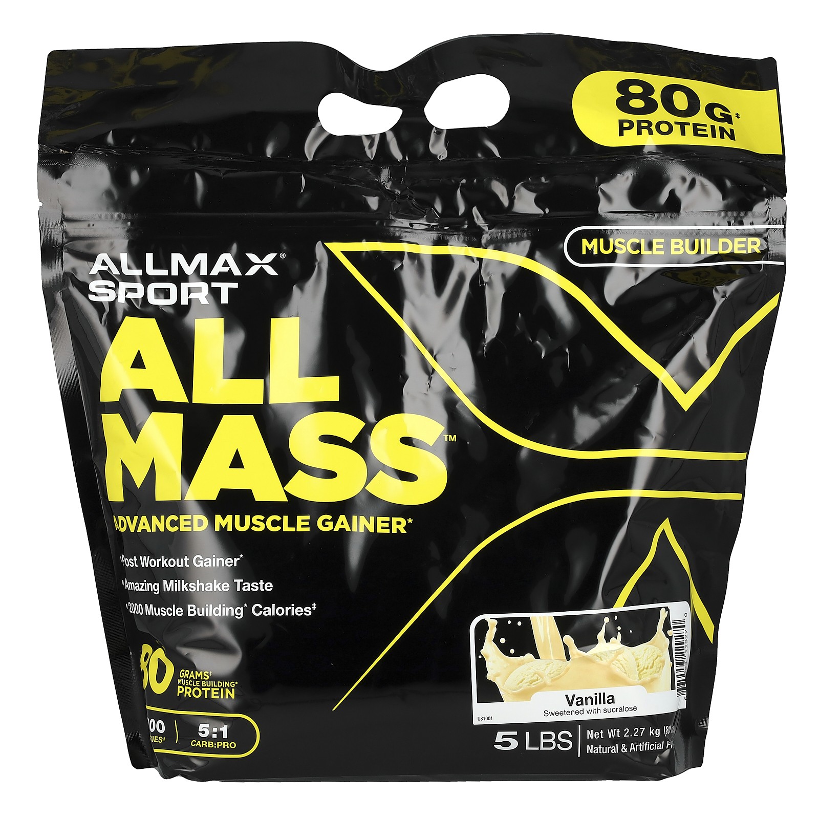 Sport, ALLMASS®, Advanced Muscle Gainer, Vanilla, 5 lbs (2.27 kg)