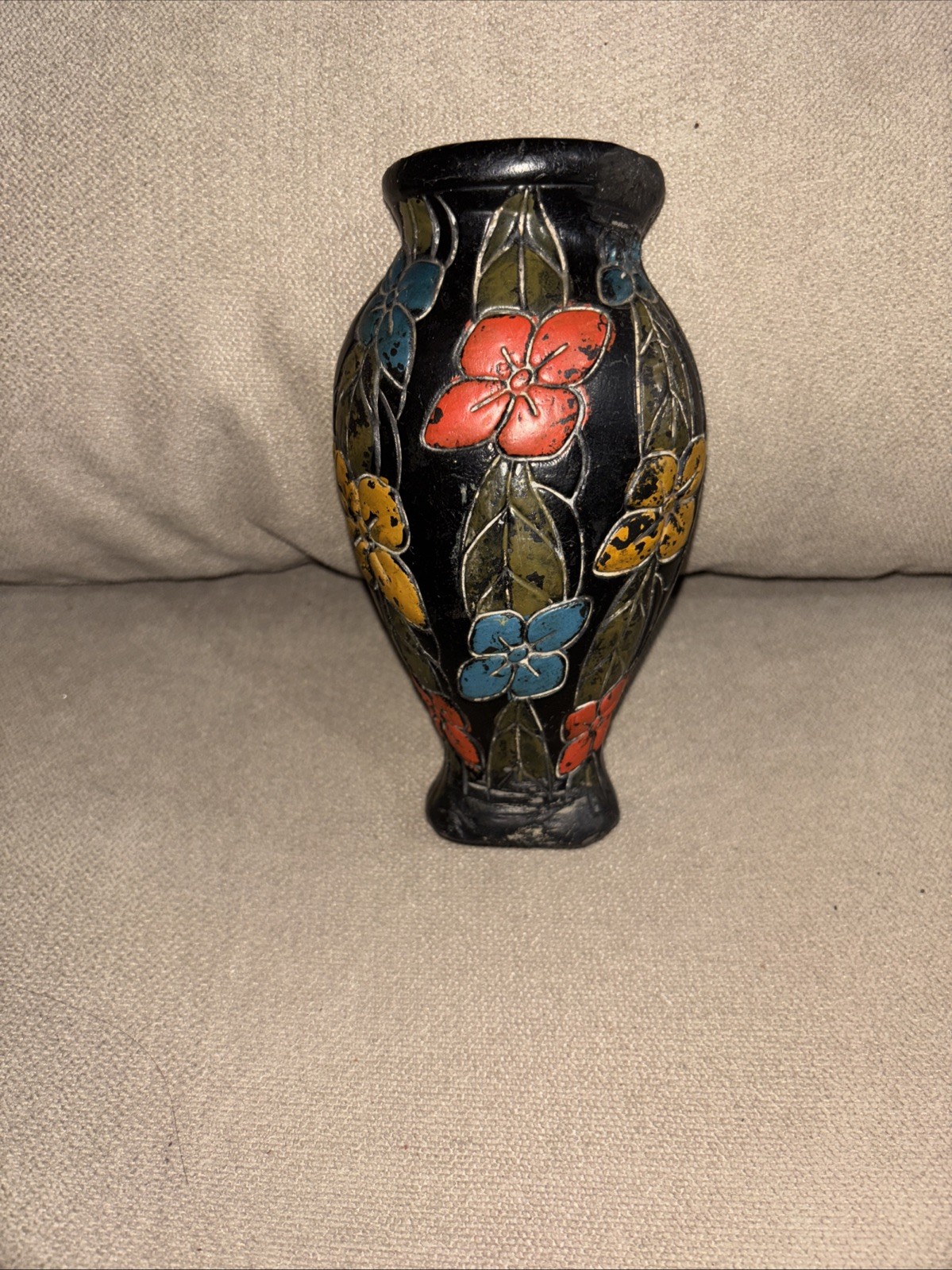 Vintage Asian Tokanabe Ware Wall Pocket Planter