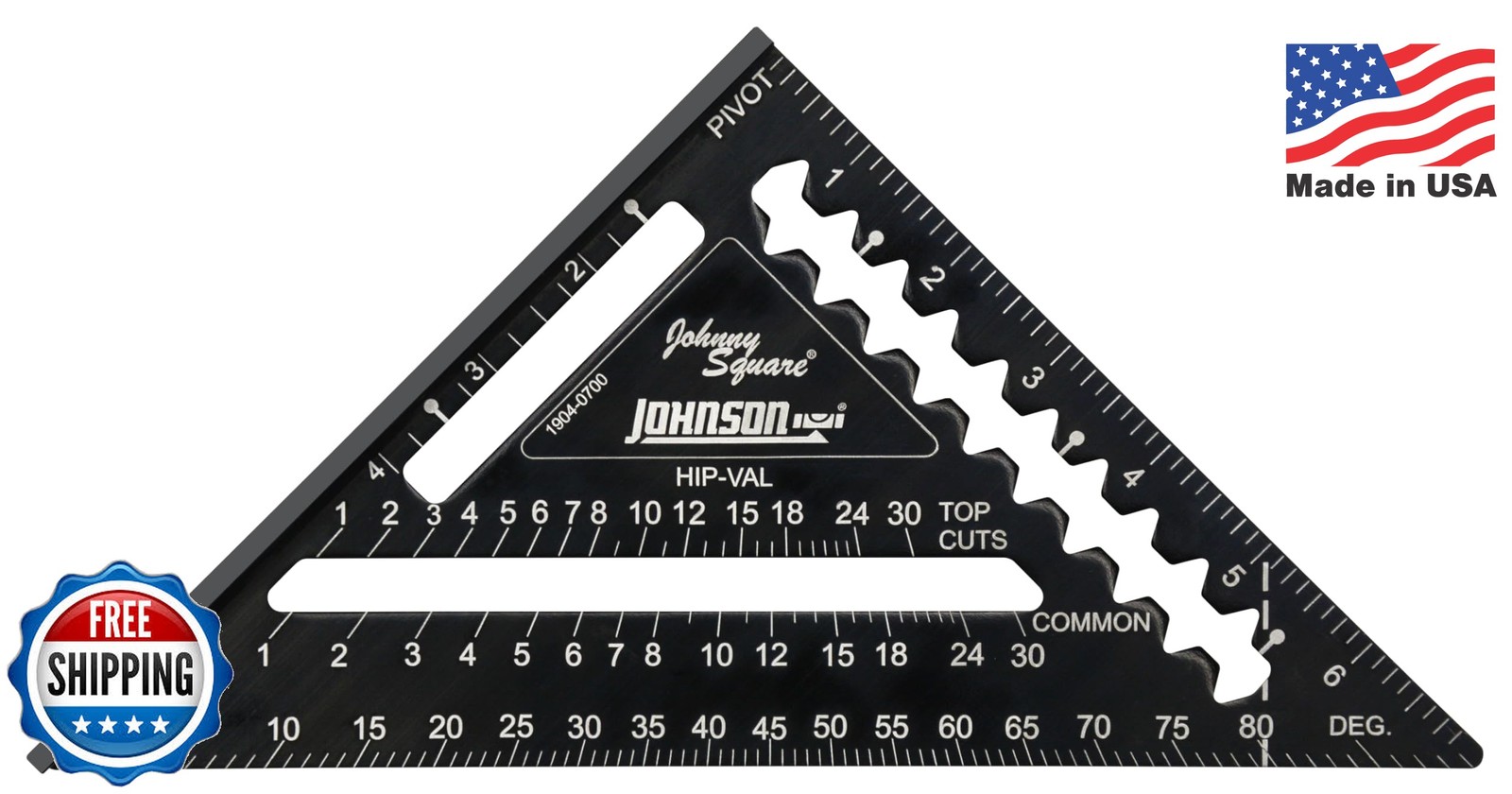 Johnson Level & Tool 1904-0700 Johnny Square Professional Easy-Read Aluminum Raf