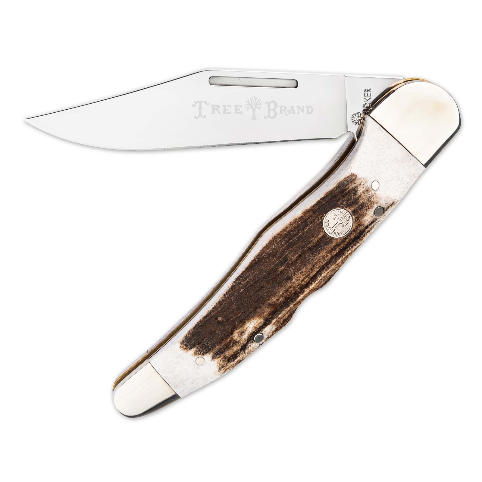 BOKER Treebrand Locking Hunter One Blade Stag D2 Classic Folding Knife 110870