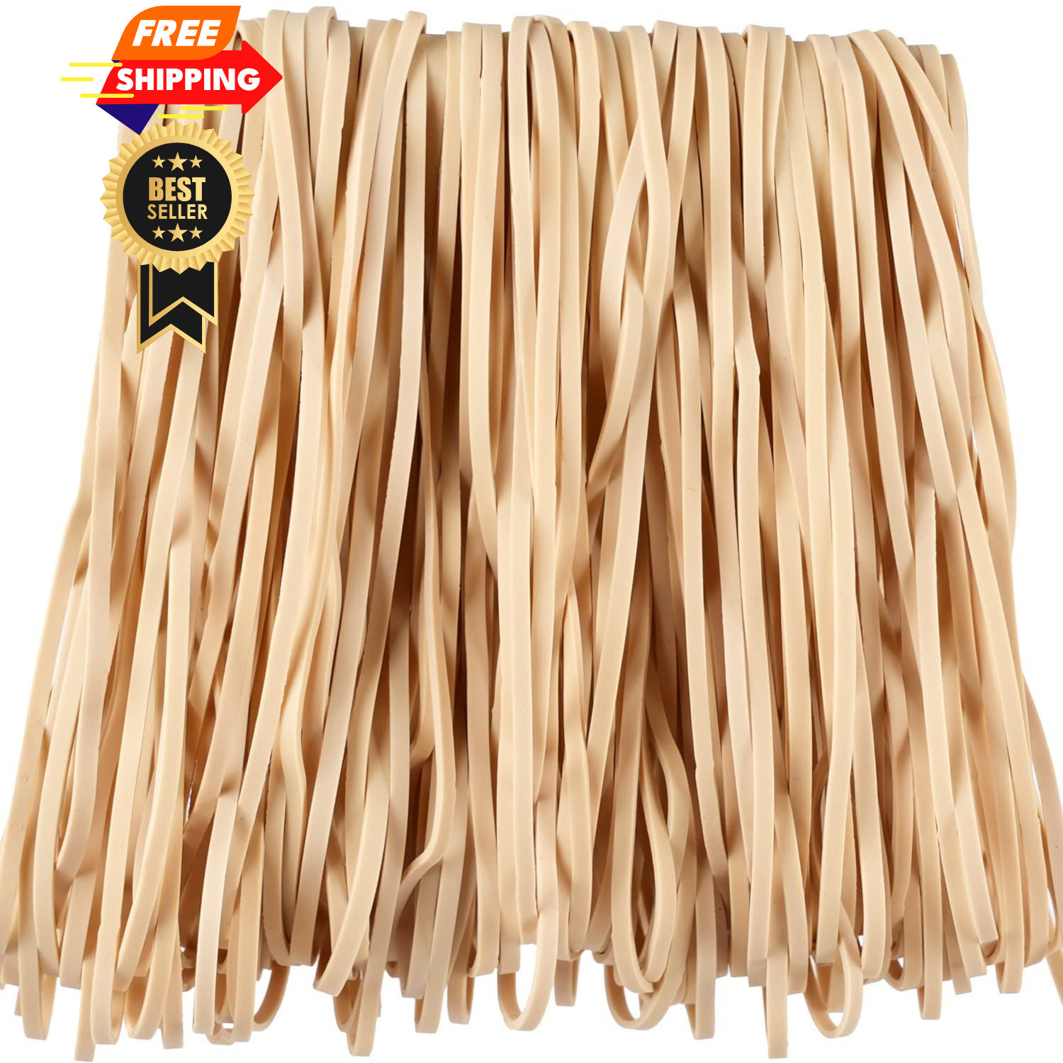 AMUU Rubber Bands Trash Cans Large 120 Pack Size #117B big Elastic Beige