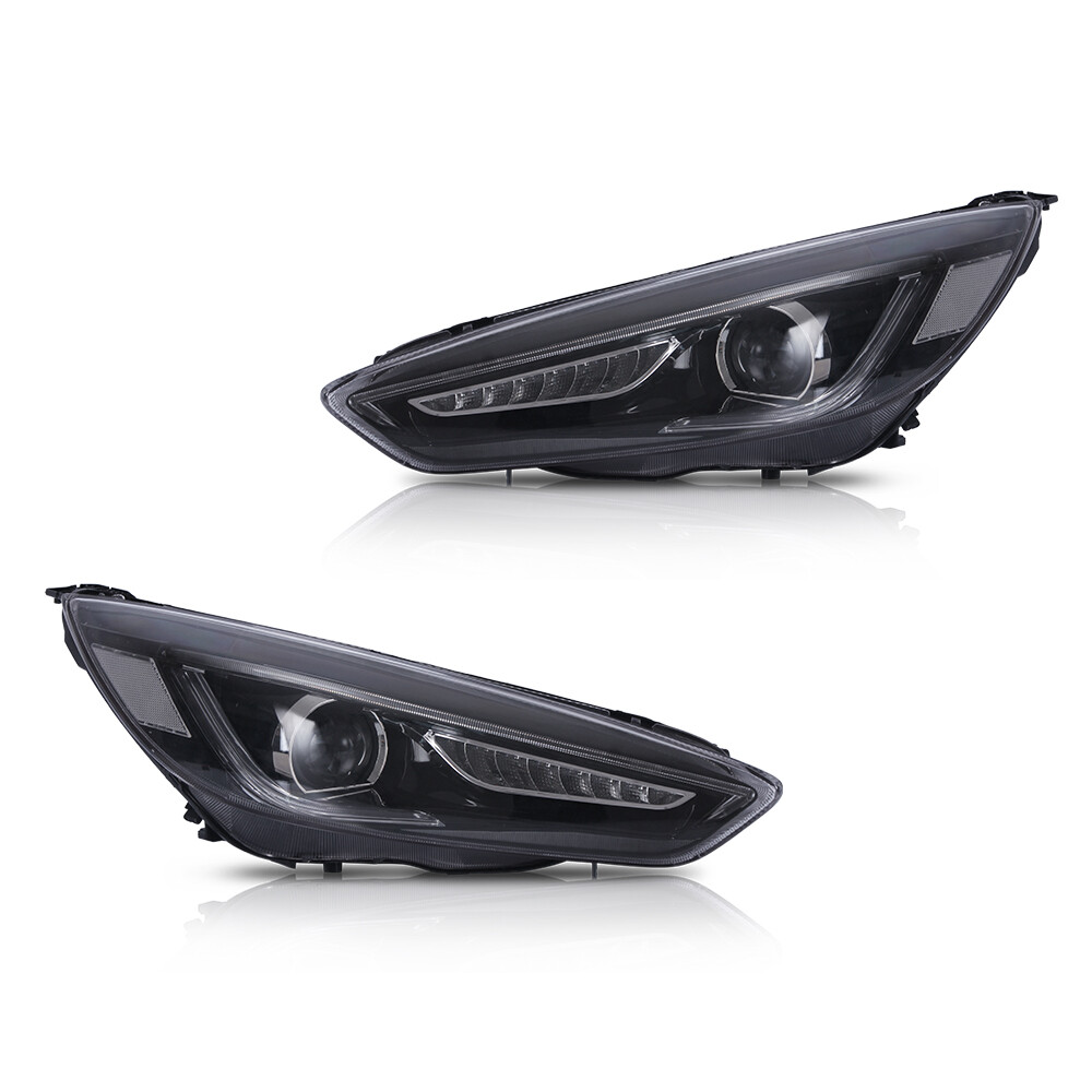 2015-2018 VLAND LED Projector Headlights w/Sequential Turn sig For Ford Focus