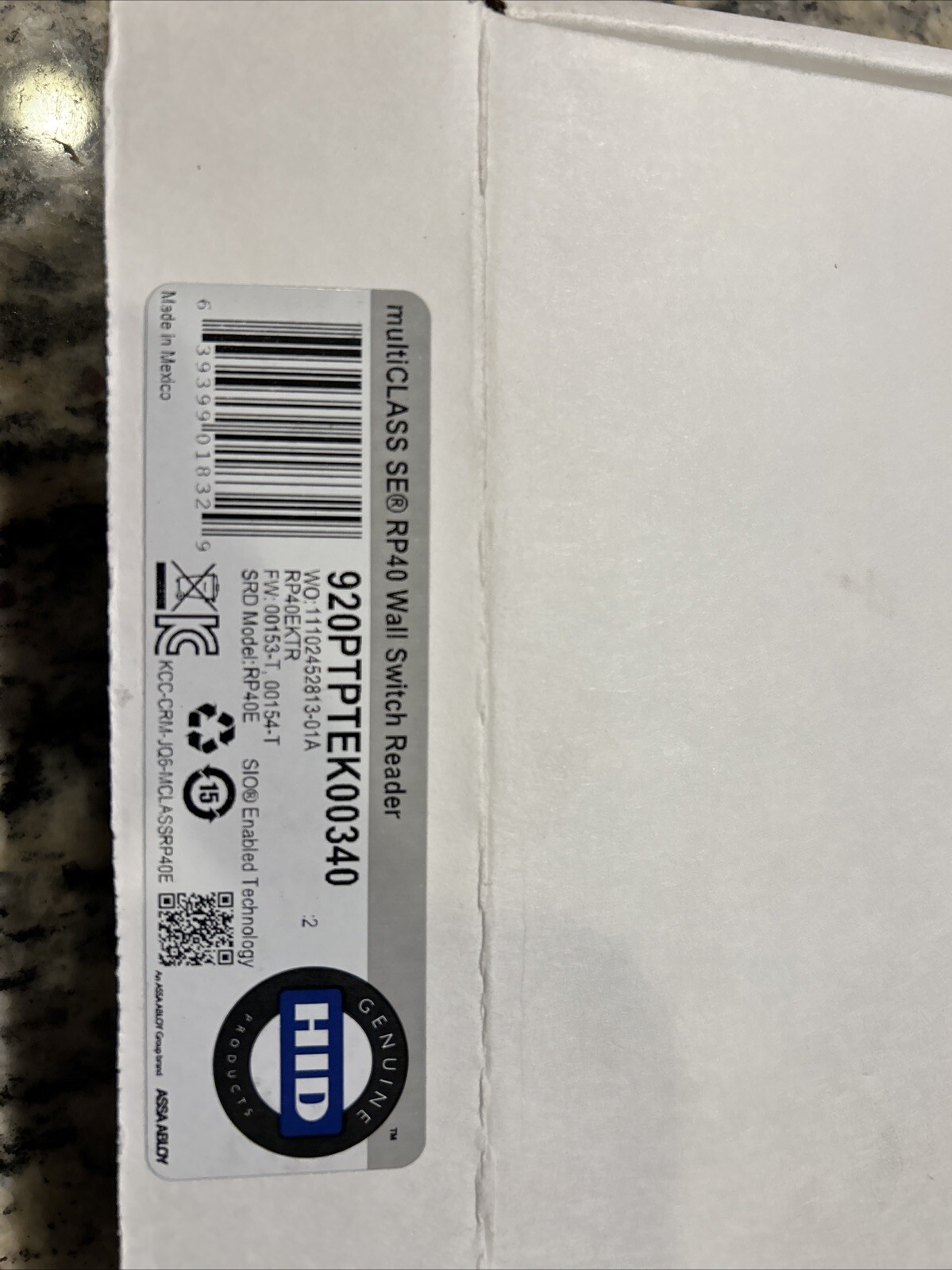 920ptptek00340 hid rp40 wall switch reader