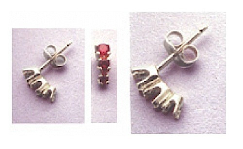 Two Sterling Silver Multi-Stone Graduated Pre-Notched Earring Settings