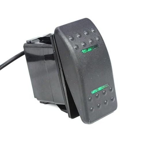 Marine Rocker Switch Waterproof 12V/24V ON-Off-ON 4 PIN Green LED Lighted for Bo