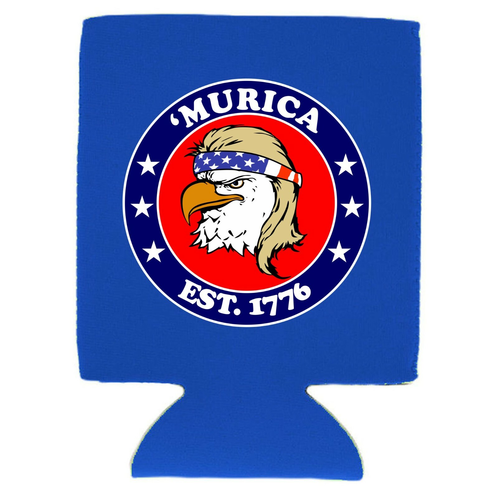 Murica 1776 Neoprene Can Coolie, Bald, Eagle, Mullet