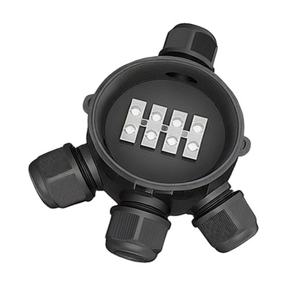 Compact IP68 Junction Box 110x72mm Black Plastic for Wet or Dry Environments