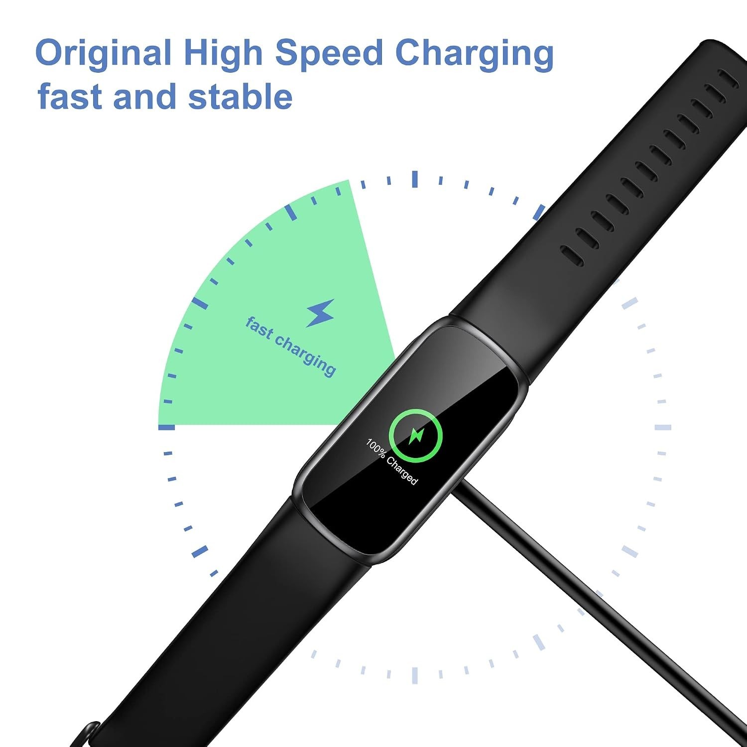 Lightweight 3.3ft Charging Cable for Fitbit Charge 5/6 & Luxe - Durable Design