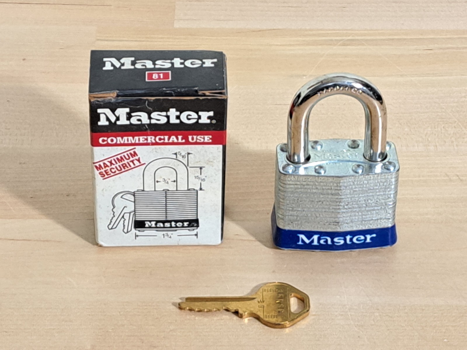 Master Lock No 81 Maximum Security Steel Padlock Traditional 5/16 Shackle