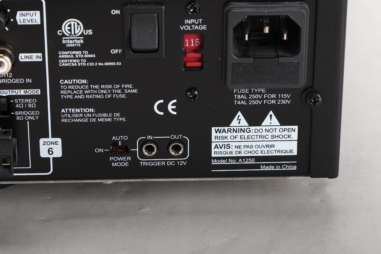 Origin Acoustics A1250 6-Zone Power Amplifier