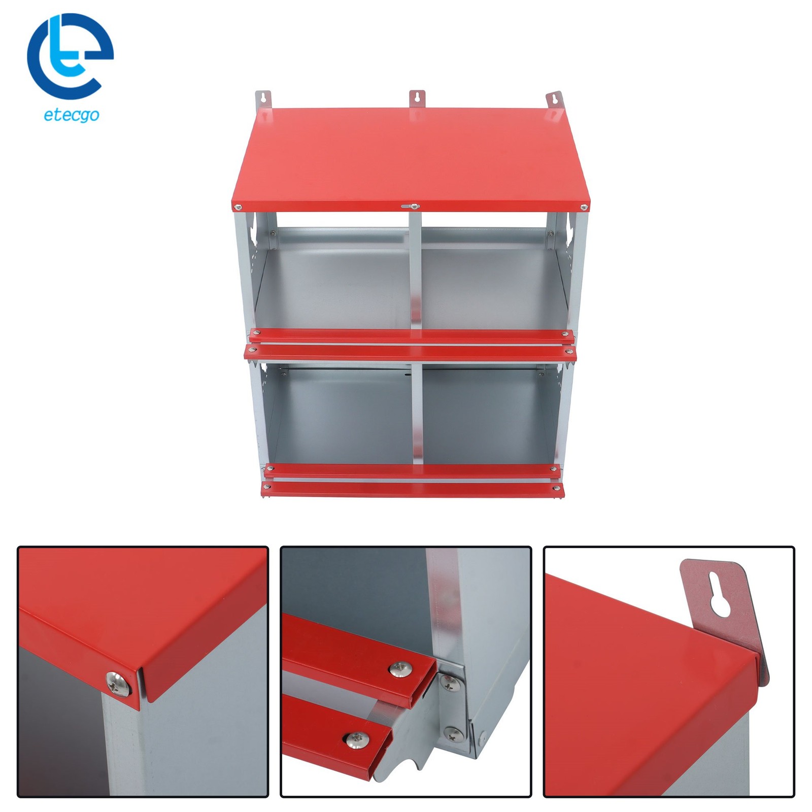 Chicken Nesting Boxes 4 Compartment Metal Poultry Nest Box Wall Mount For Hens