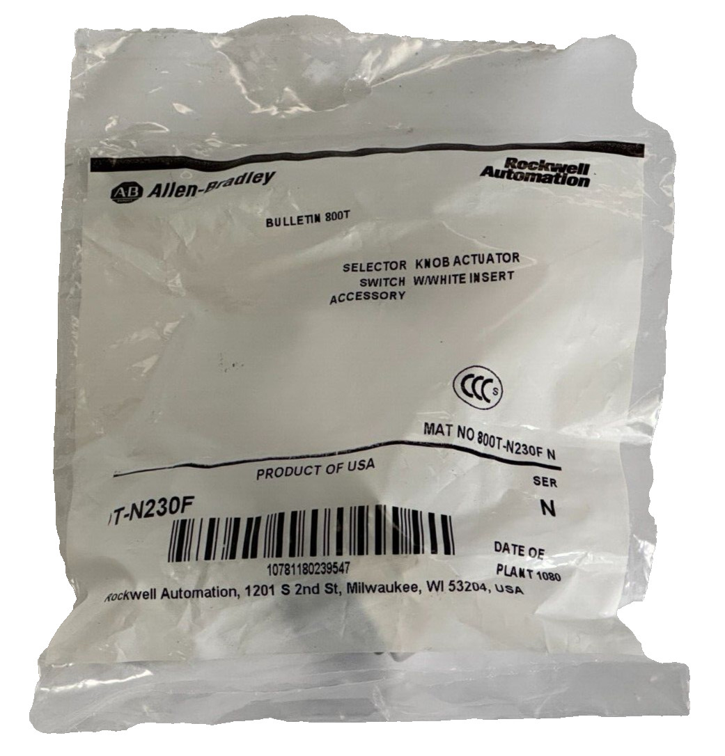 FACTORY SEALED Allen Bradley 800T-N230F SER. N Selector Knob Actuator