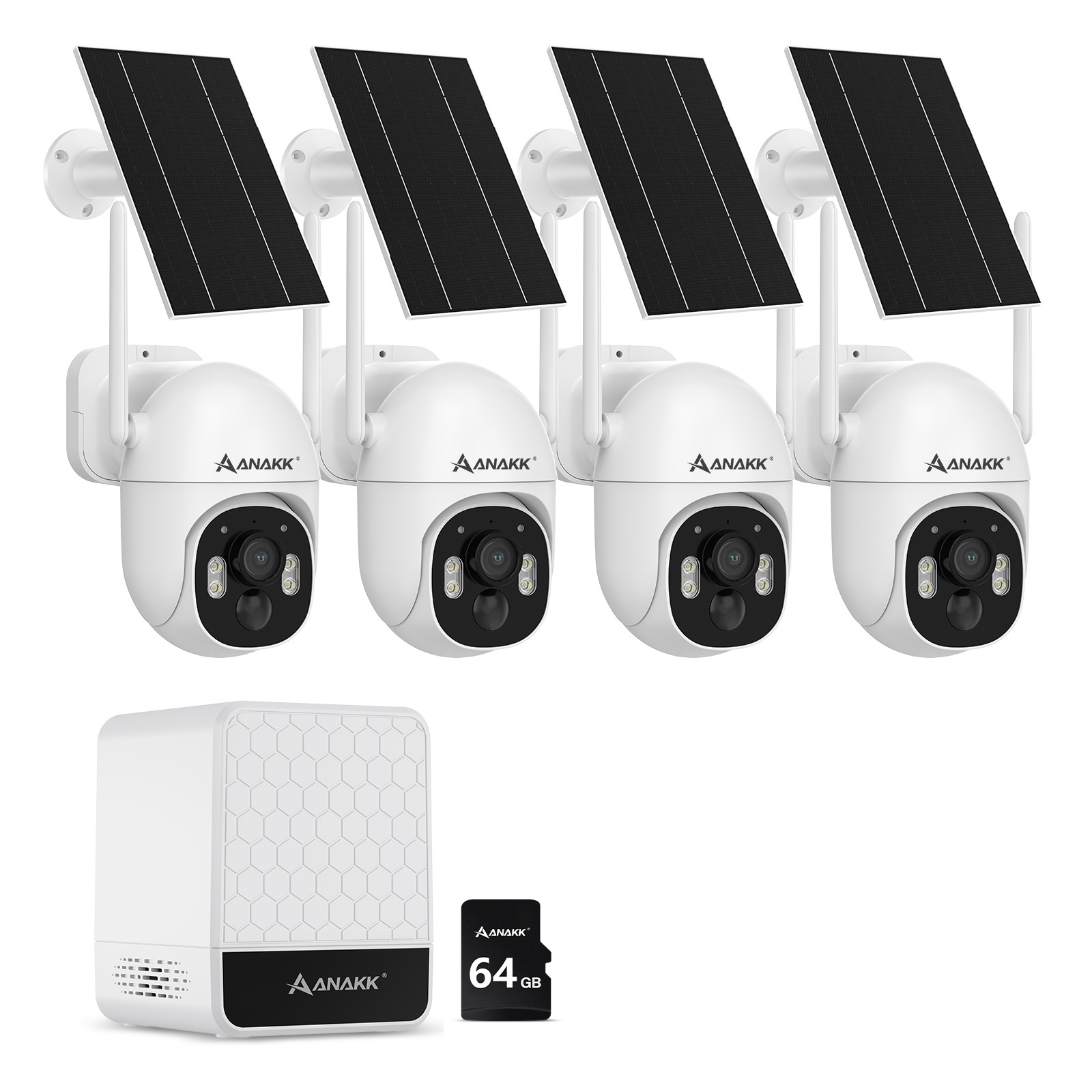 Anakk Solar Battery Powered WiFi IP Security Camera System Outdoor Wireless Home