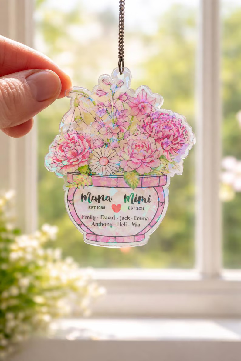 Personalized Mom Grandma Suncatcher Acrylic Gift Decor
