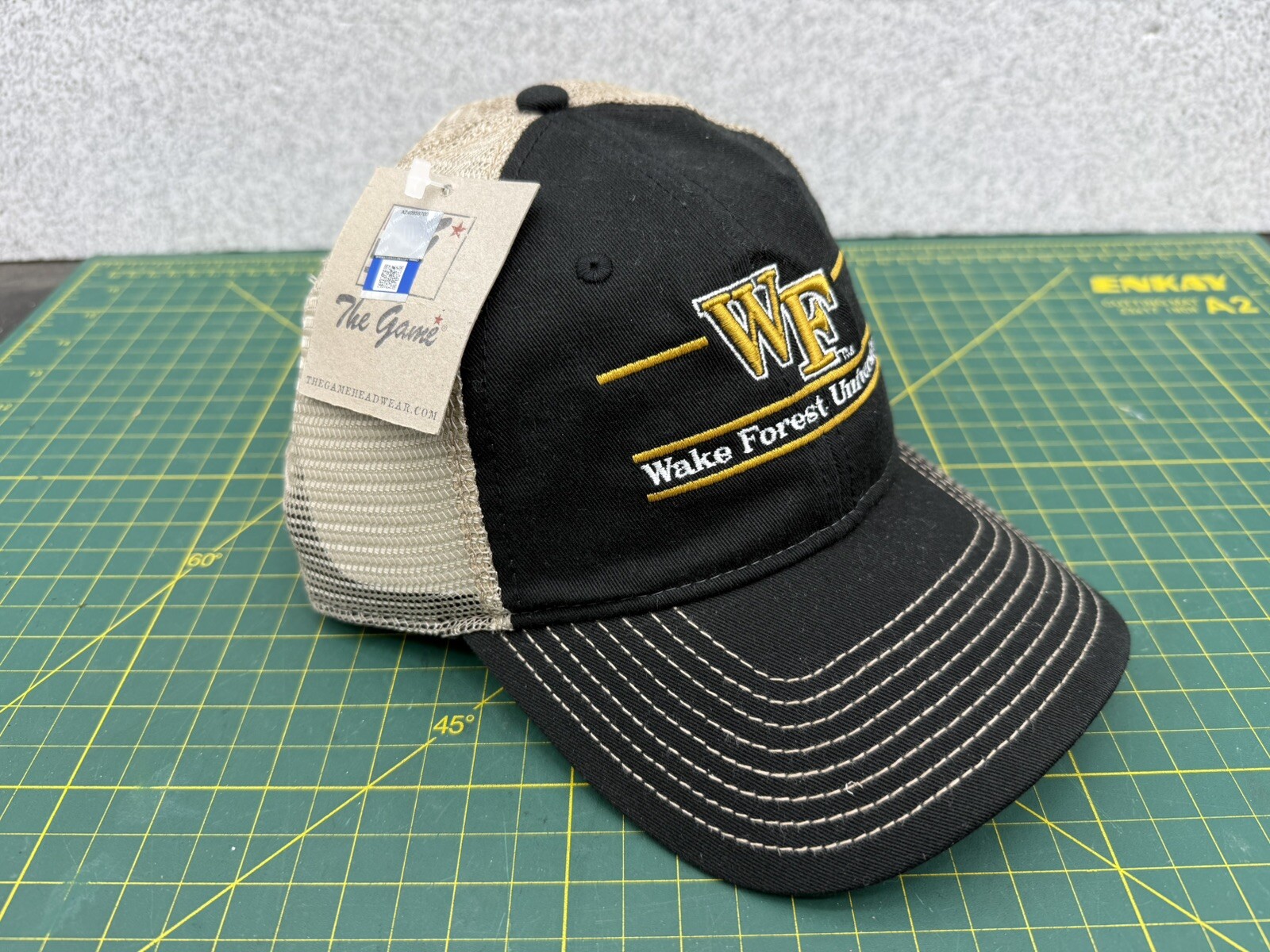 Wake Forest University NCAA Split Bar 3 Line Embroidered Cap Hat by The Game