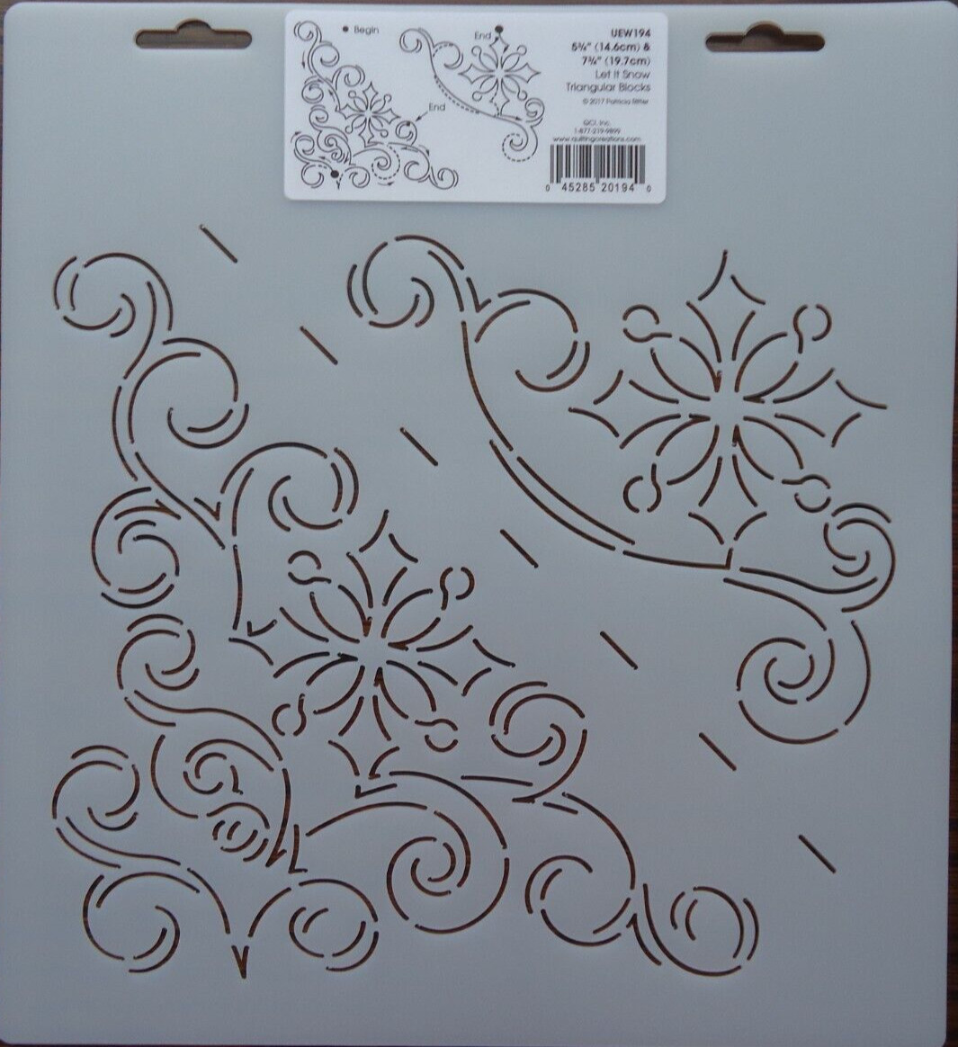 Stencil Quilting Let It Snow Triangular Blocks 5 3/4" 14.6cm & 7 3/4"QC UEW194