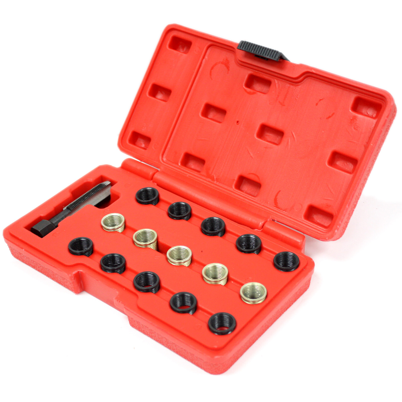 16pc Spark Plug Thread Repair Rethreading Tool Kit M16 Threaded Coil Insert