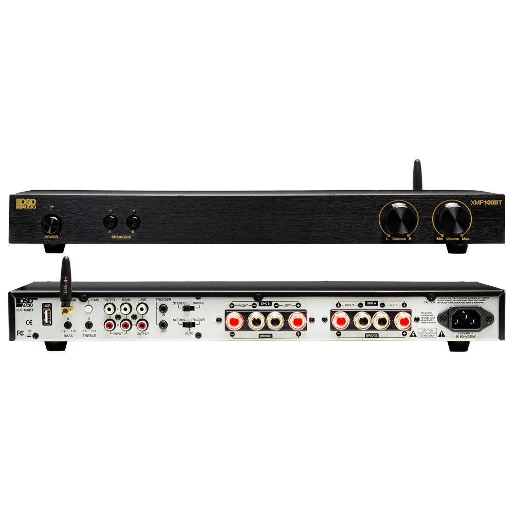 2x100W Bluetooth Stereo Amplifier, Bass & Treble Control, Class D XMP100 GEN2