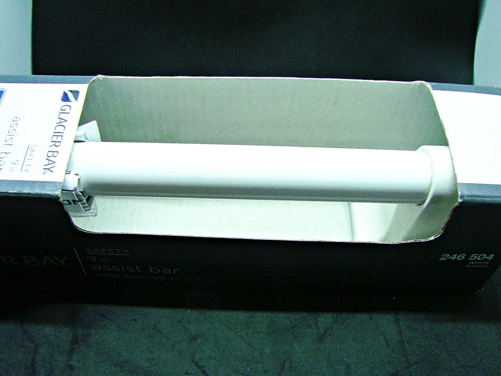 Glacier Bay 9 in. Exposed Screw Assist Bar in Chrome ADA Compliant White