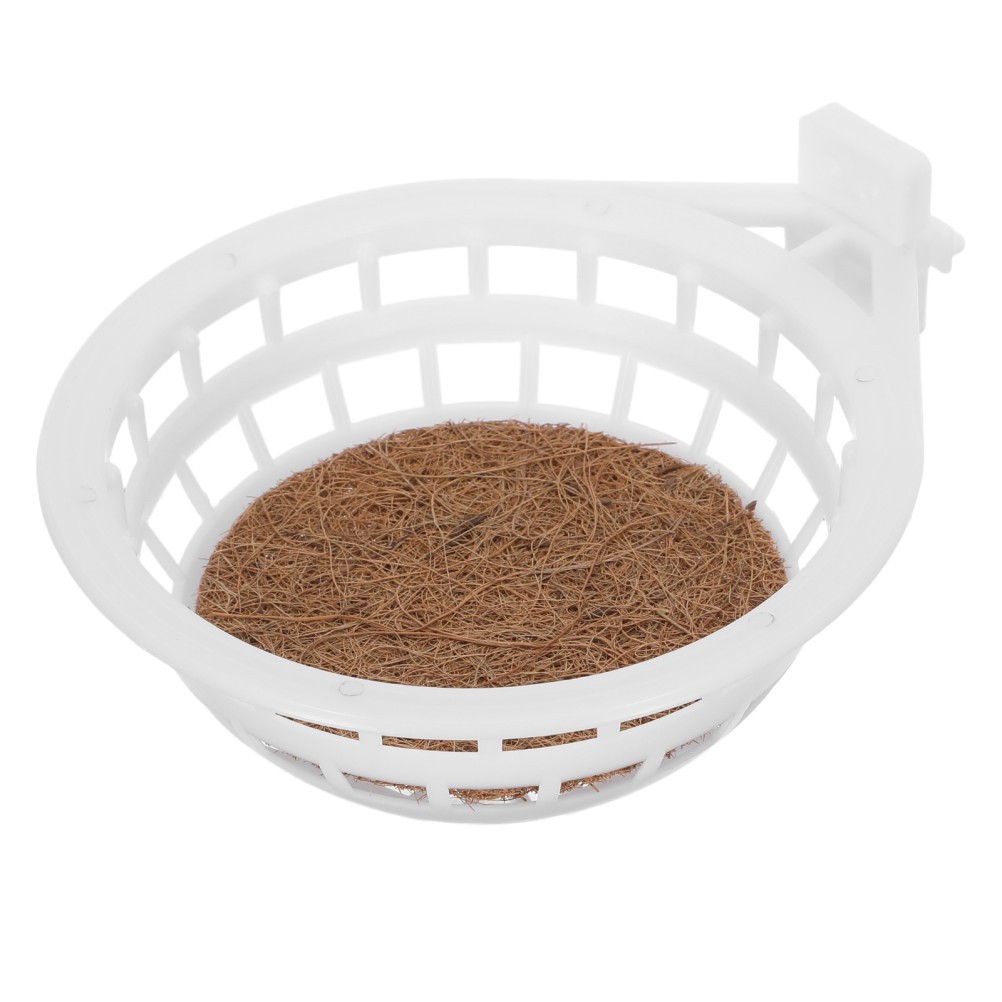 2Pcs Durable Plastic Bird Nesting Bowls White Parrot Hatching and Breeding Nests