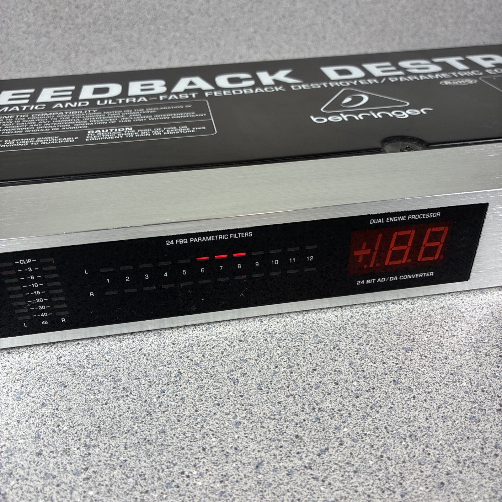 Behringer Feedback Destroyer FBQ1000 Rack Mount Parametric Equalizer Ultra Fast