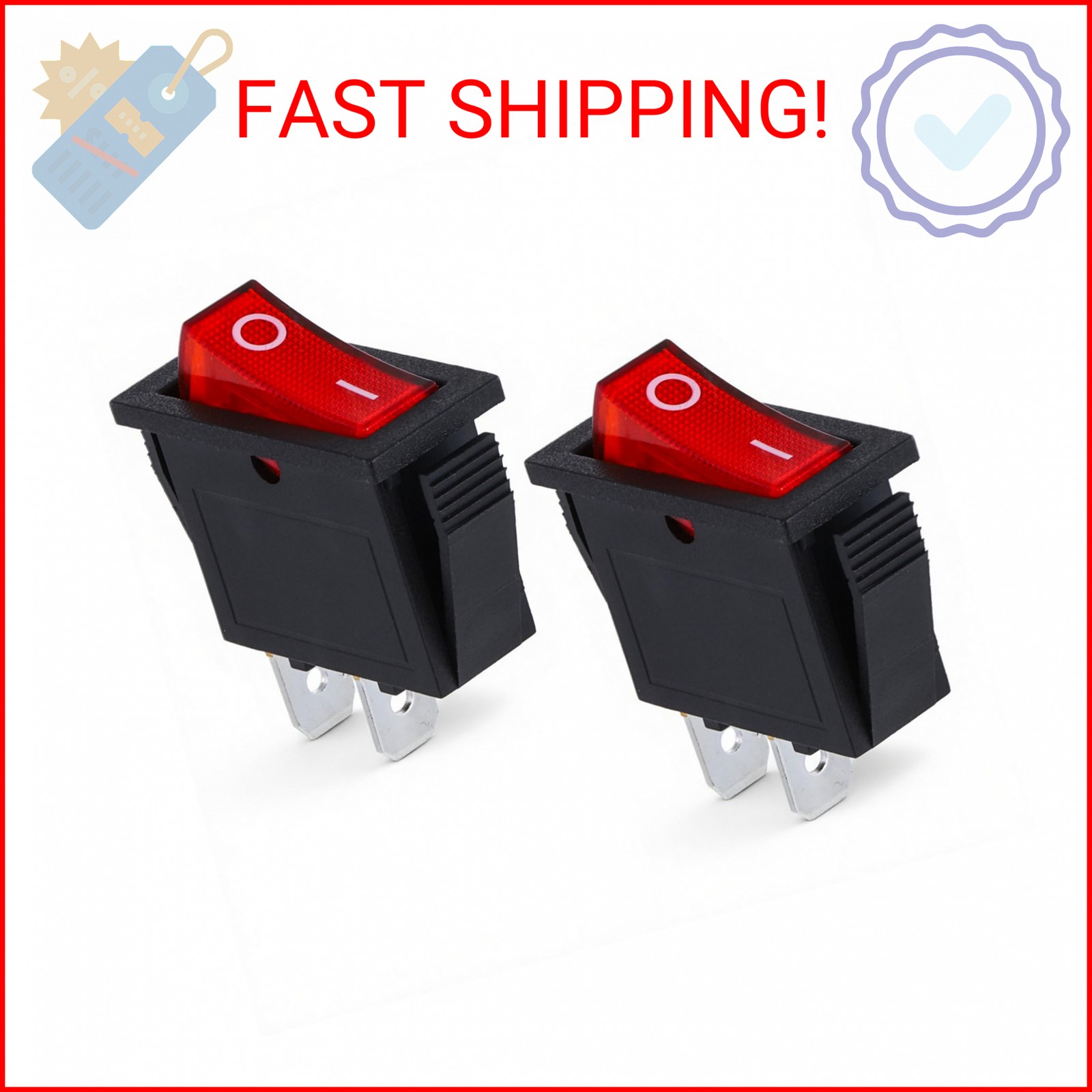 2 Pcs Power Switch On Off 2 Pin 2Position Rocker Switch Ac 250v/15A 125v/20A Boa