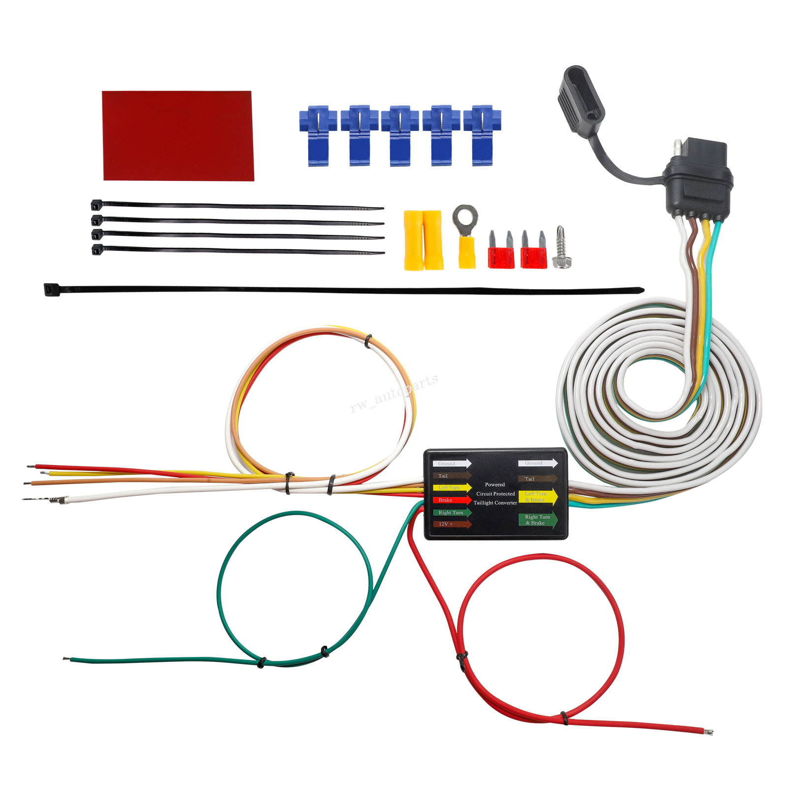 4-Way Plug Multi-Tow Trailer Wiring Harness 3-to-2 Signal Light Connector 56236